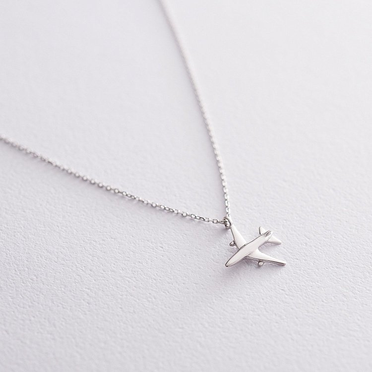 Кольє "Літачок" в білому золоті кол01609 від ювелірного магазину Онікс - 1