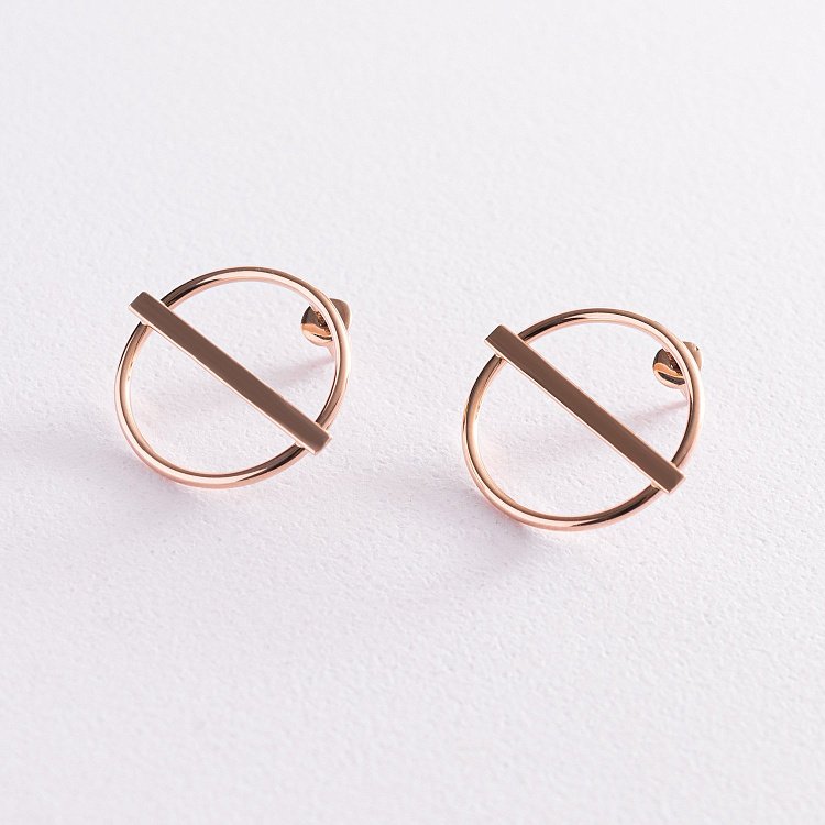 Золоті сережки - пусети "Баланс" с07788 від ювелірного магазину Онікс - 8