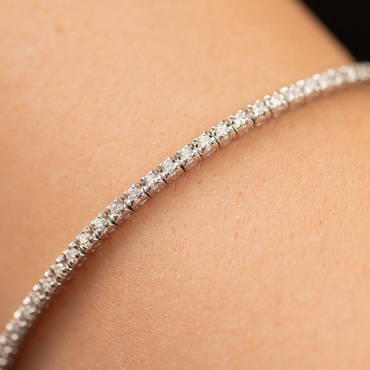 Браслет Теніс у білому золоті з білими діамантами 518761501 від ювелірного магазину Онікс - 5