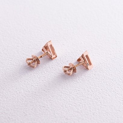 Золоті сережки - пусети "Трикутники" с08145 №3