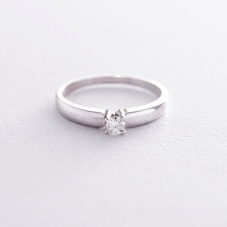 Помолвочное кольцо в белом золоте (бриллиант) кб0143arp от ювелирного магазина Оникс - 2