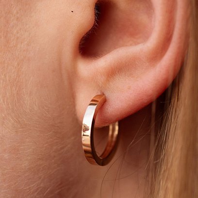 Серьги - кольца в красном золоте с08768 №4