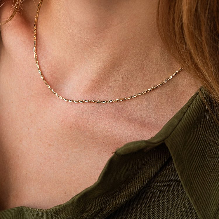 Фантазійний ланцюжок у жовтому золоті ц00475 від ювелірного магазину Онікс - 1