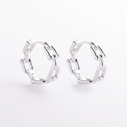 Серебряные серьги - кольца "Фантазия" 123551