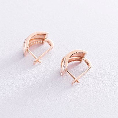 Золоті сережки з фіанітами с06841 №3