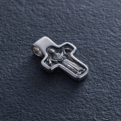 Серебряный крест "Спас Нерукотворный. Покров Божией Матери" 13090с №2