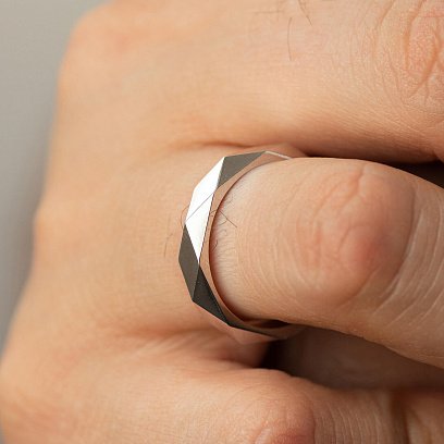 Обручка "Грані" у білому золоті 236821100 №4