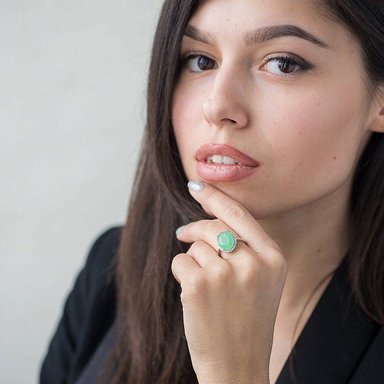 Срібний перстень (фіаніти) 111919 від ювелірного магазину Онікс - 3