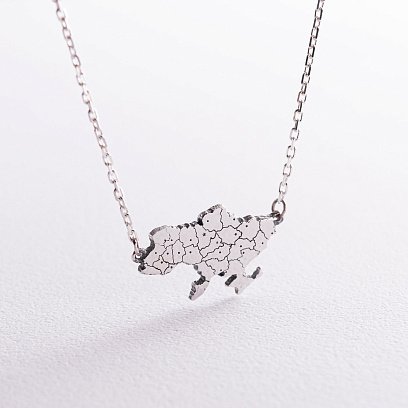 Срібне кольє "Карта України" 181268