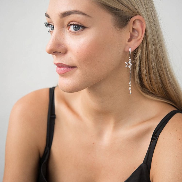 Серебряные серьги "Звездное небо" 122245 от ювелирного магазина Оникс - 2