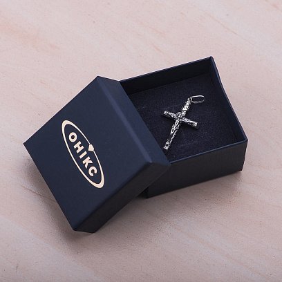 Православный крест из серебра с чернением 13108 №3