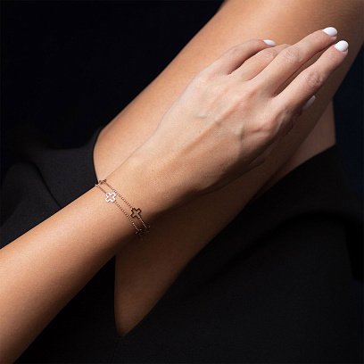 Браслет "Крестики" в красном золоте б04539 №2