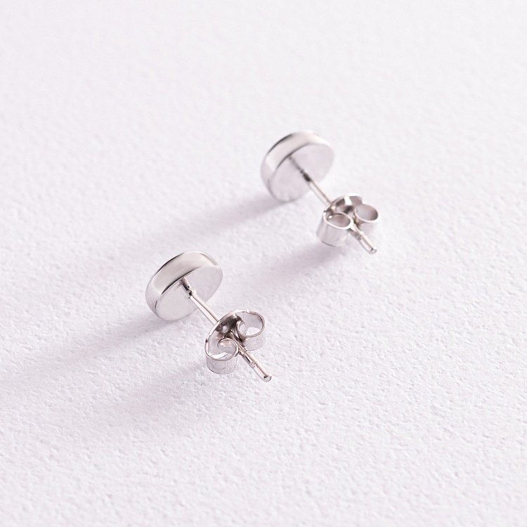 Золоті сережки-пусети "Сяйво" (синт. опал) 7 мм с05473 від ювелірного магазину Онікс - 4