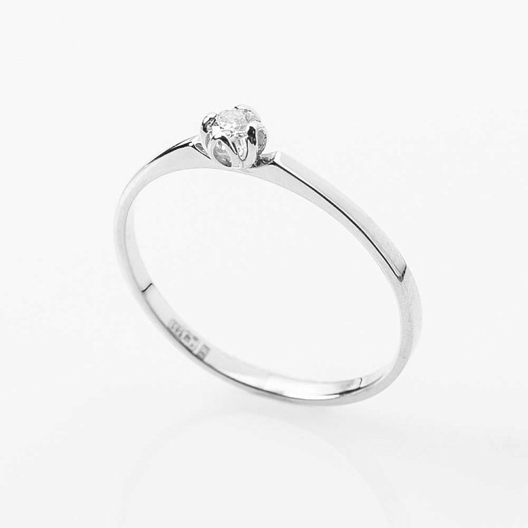 Золота заручальна каблучка з діамантом R0696б від ювелірного магазину Онікс - 1