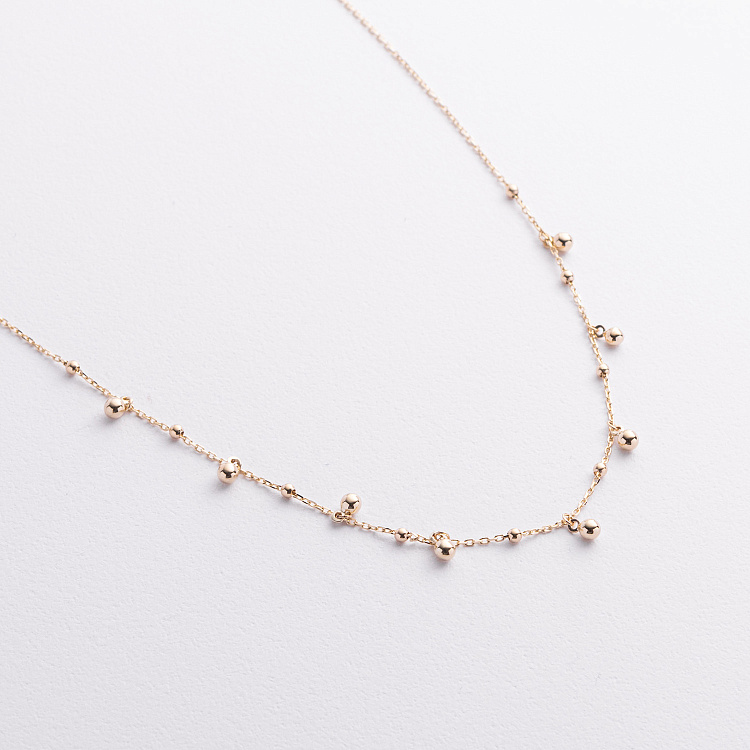 Колье "Шарики" в желтом золоте кол02610 от ювелирного магазина Оникс