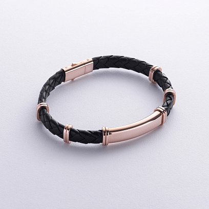 Мужской золотой браслет (кожа) 519222400