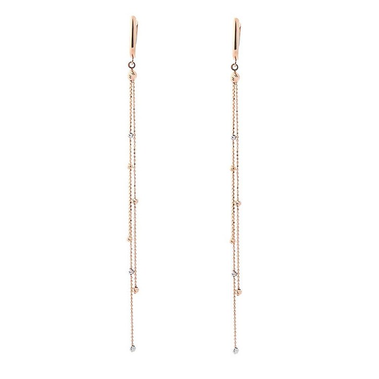 Золотые серьги на цепочке с05602 от ювелирного магазина Оникс - 4