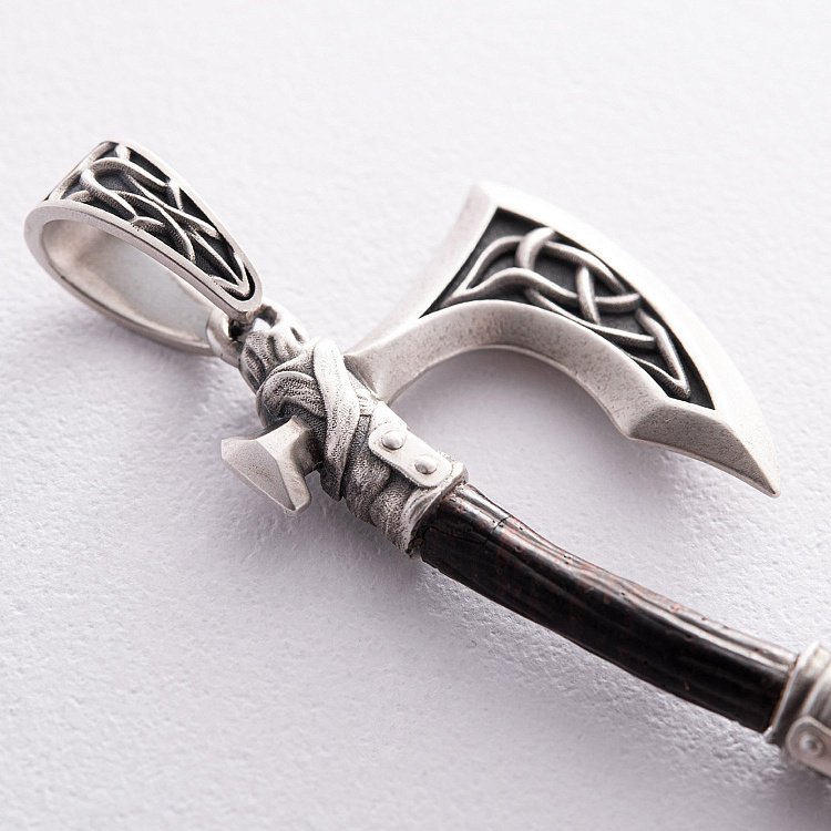 Срібний кулон "Секіра Перуна" з ебеном 1124 від ювелірного магазину Онікс - 10