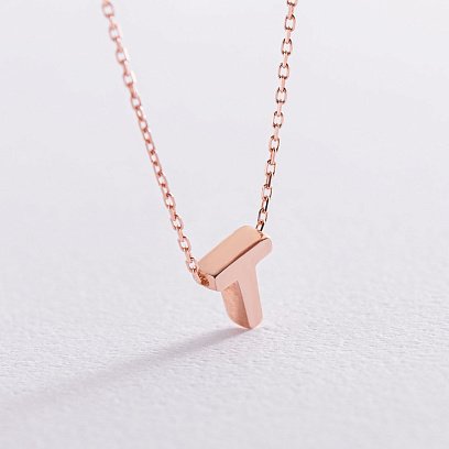 Кольє з буквою "Т" в червоному золоті кол01256Т №4