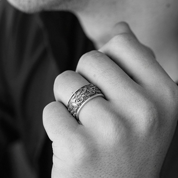 Серебряное кольцо "Японская волна" 7026 от ювелирного магазина Оникс - 19