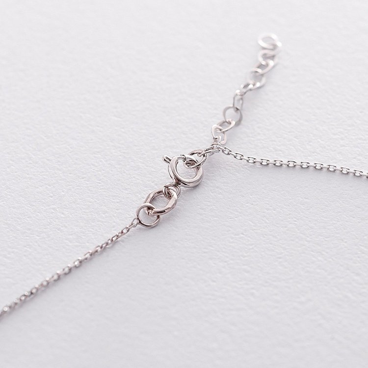 Колье из белого золота "Клевер" (перламутр) кол01665 от ювелирного магазина Оникс - 3