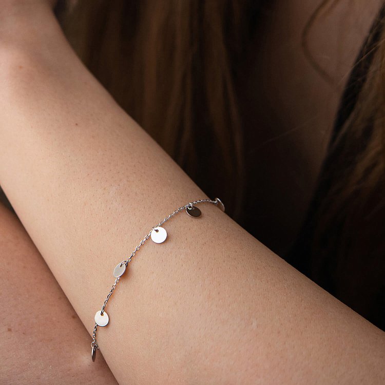 Браслет "Монетки" у білому золоті б05253 від ювелірного магазину Онікс - 2