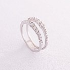 Двойное кольцо в белом золоте с бриллианты кб0466ca от ювелирного магазина Оникс