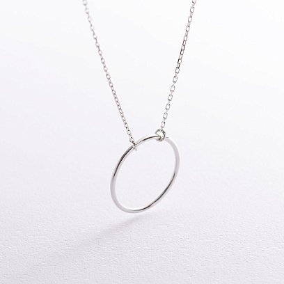 Срібне кольє "Великий кругообіг" (2.5 см) 181044 №2