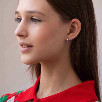 Дитячі сережки в білому золоті с08422 №2