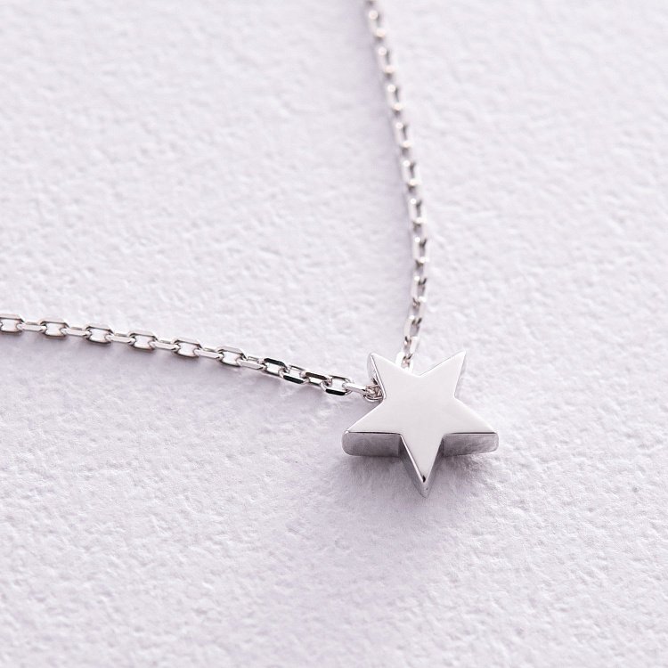 Срібне кольє "Зірочка" 908-01086 від ювелірного магазину Онікс - 5