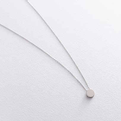 Колье "Маленький круг" в белом золоте (0.7 см) кол01745