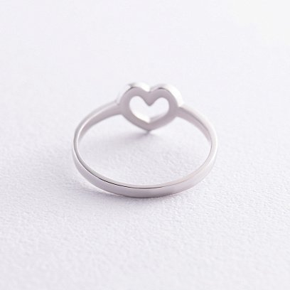 Каблучка "Сердечко" в білому золоті к07394 №7