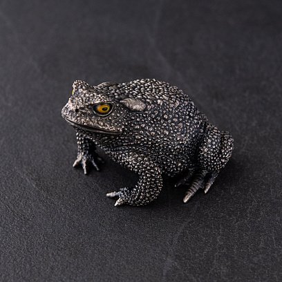 Срібна фігура ручної роботи "Жаба" 23140ж №3