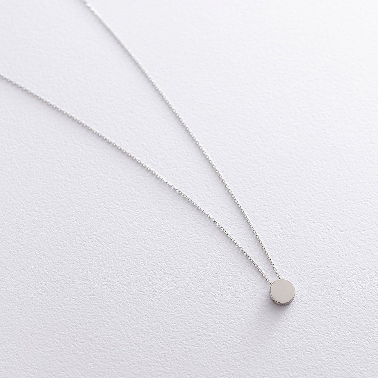 Колье "Маленький круг" в белом золоте (0.7 см) кол01745 от ювелирного магазина Оникс