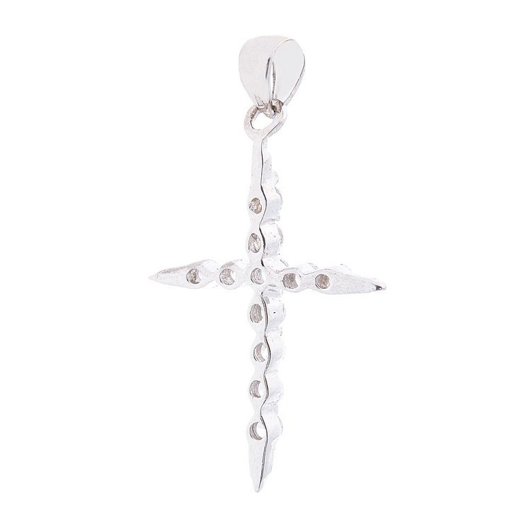 Крестик с фианитами (родий) 131997 от ювелирного магазина Оникс - 1