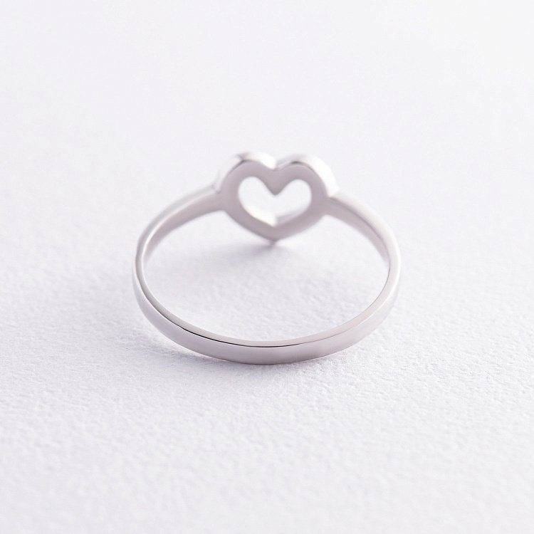 Каблучка "Сердечко" в білому золоті к07394 від ювелірного магазину Онікс - 7