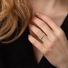 Широкое кольцо "Бьянка" в желтом золоте к07358 от ювелирного магазина Оникс - 14