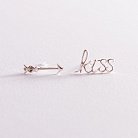Сережки - пусети "Kiss" в сріблі 123064 от ювелирного магазина Оникс - 3