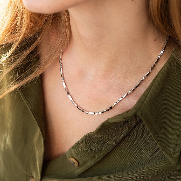 Фантазійний ланцюжок у білому золоті ц00470 від ювелірного магазину Онікс - 3