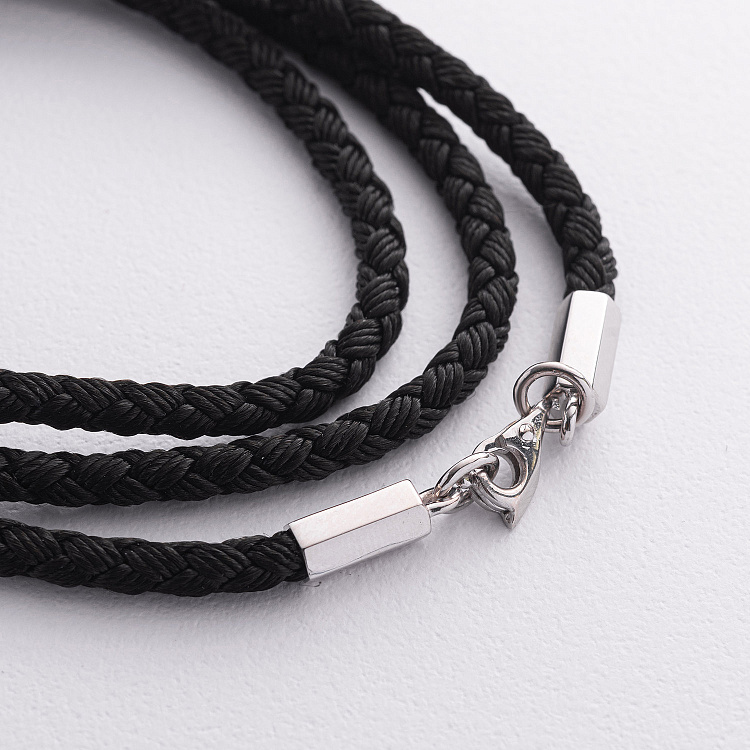 Ювелирный шнурок с золотой застежкой кол02661 от ювелирного магазина Оникс - 2