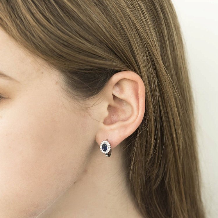 Золотое кольцо (сапфир, бриллиант) JMSR6115 от ювелирного магазина Оникс - 3