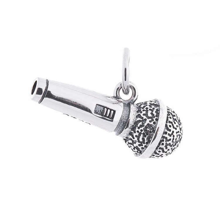 Серебряный кулон "Микрофон" (чернение) 132799 от ювелирного магазина Оникс - 1