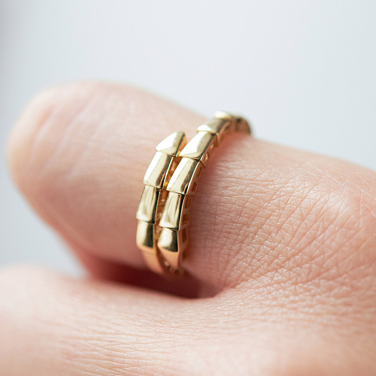 Кольцо "Змея" в желтом золоте к08308 от ювелирного магазина Оникс - 5