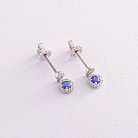 Золоті сережки з сапфірами і діамантами LDE0595-p от ювелирного магазина Оникс