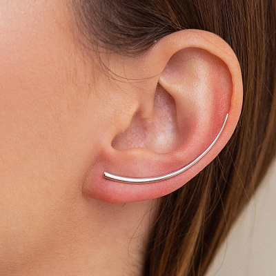 Серебряная моносерьга - клаймбер (на левое ушко) 912-00928л