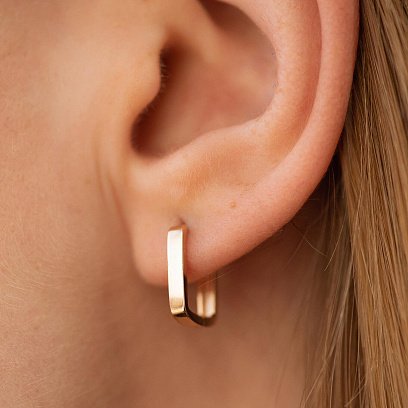 Прямокутні сережки "Lydia" (червоне золото) с08707 №2