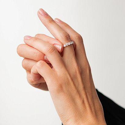 Золота каблучка з діамантами кб0641lg №5