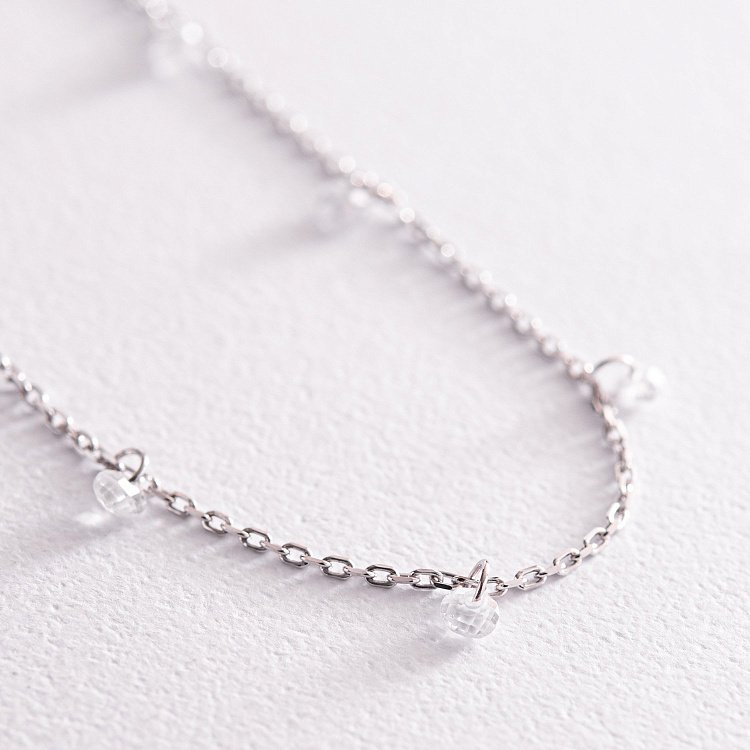 Серебряное колье с фианитами 181206 от ювелирного магазина Оникс - 2