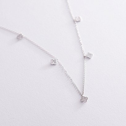 Золоте кольє "Конюшина" з діамантами колб0041lg №7