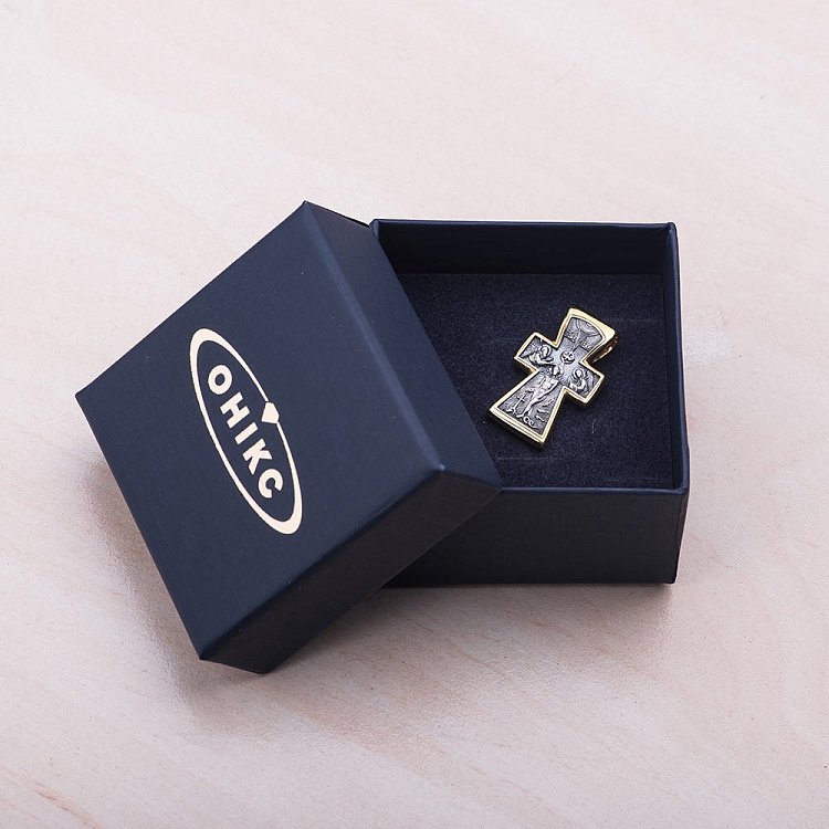 Срібний хрест "Розп'яття" (позолота) 132436 від ювелірного магазину Онікс - 4